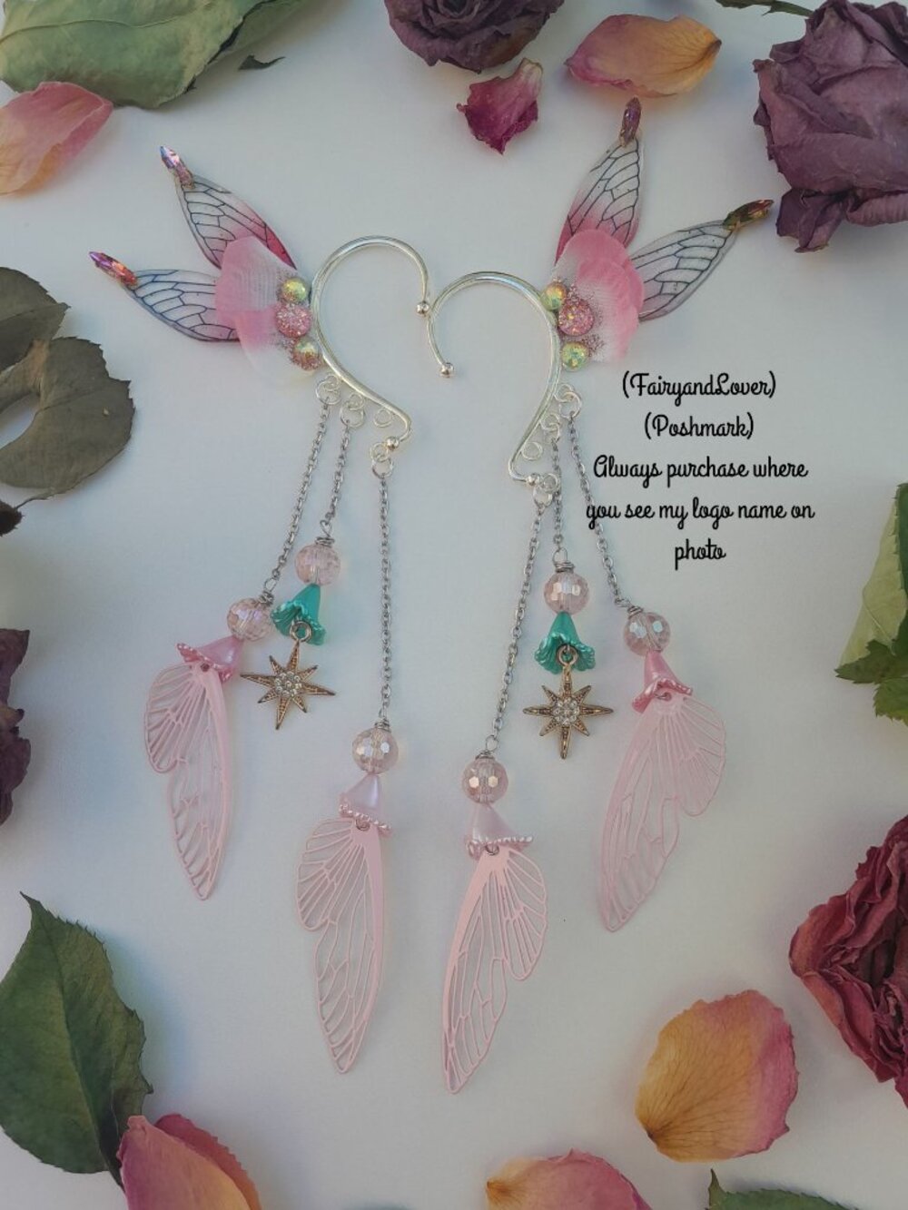 Fairy wing ear cuff earrings,wrap,no piercing,boho festival gifts